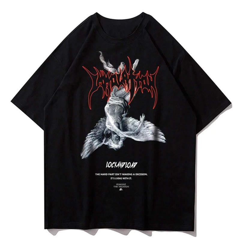 Abyssal Gear Art Fallen Angels Oversized Men's T-Shirt
