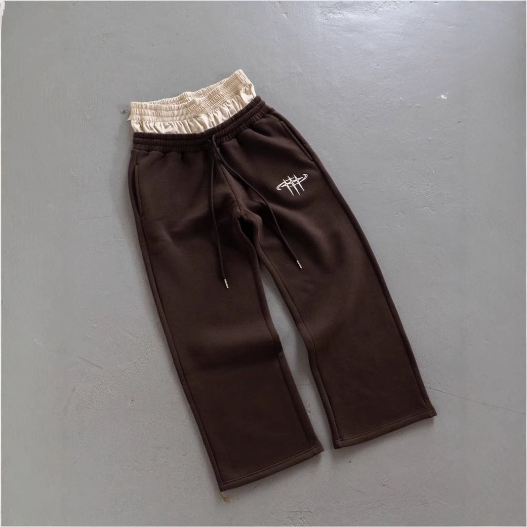 Retro Street Abyssal Gear Loose Casual Double Waist Pants Unisex
