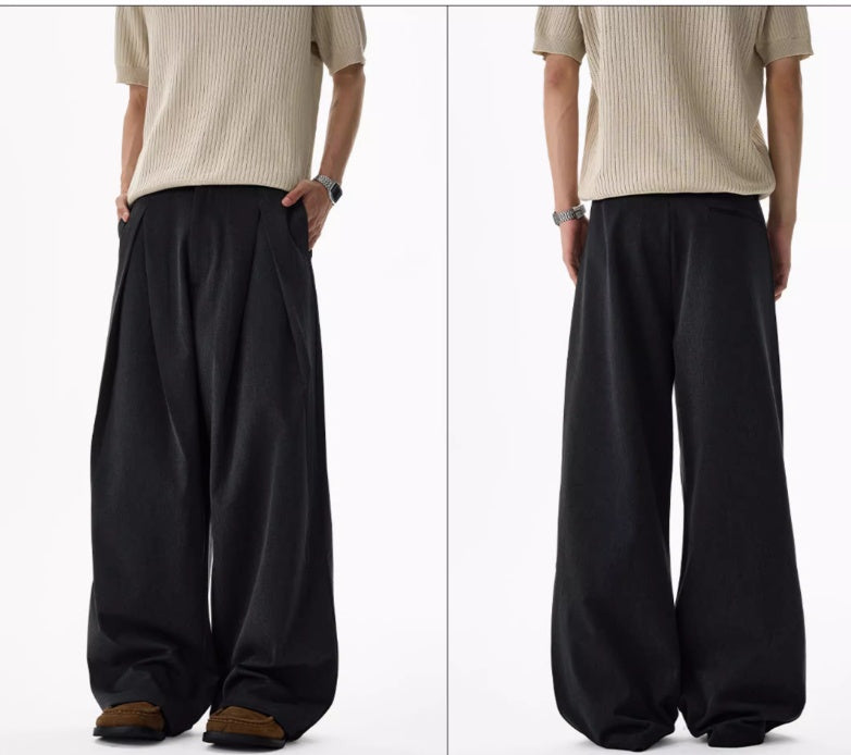 Design Sense Double Pleated Profile Suit Pants Men Gym Abyssal Gear