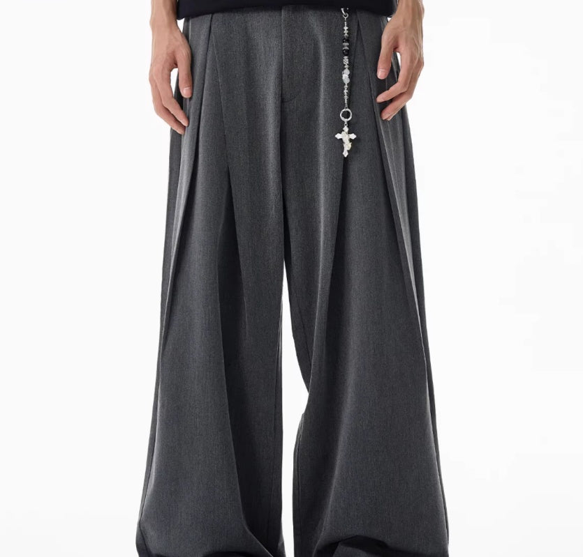 Design Sense Double Pleated Profile Suit Pants Men Gym Abyssal Gear