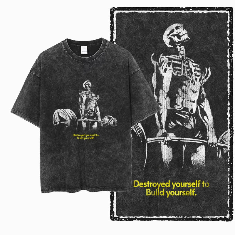 Abyssal Gear Men's Lifting Skeleton Comfortable Gym T-shirt