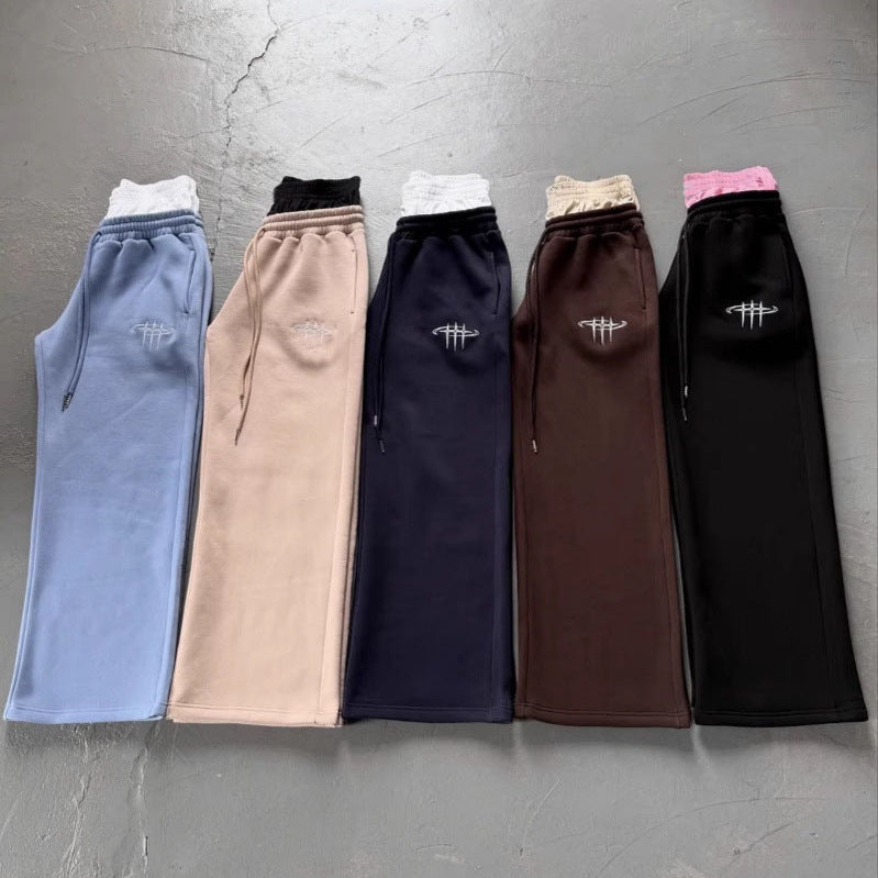 Retro Street Abyssal Gear Loose Casual Double Waist Pants Unisex