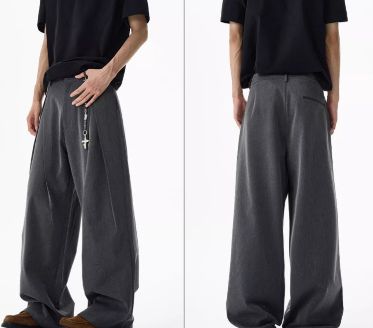 Design Sense Double Pleated Profile Suit Pants Men Gym Abyssal Gear