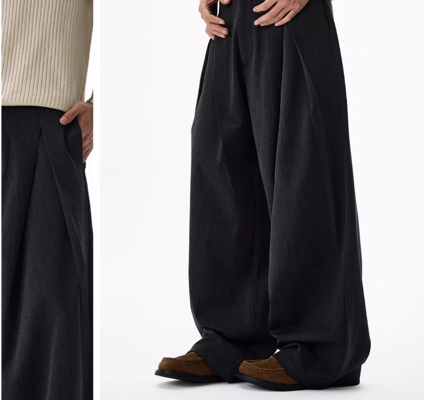 Design Sense Double Pleated Profile Suit Pants Men Gym Abyssal Gear