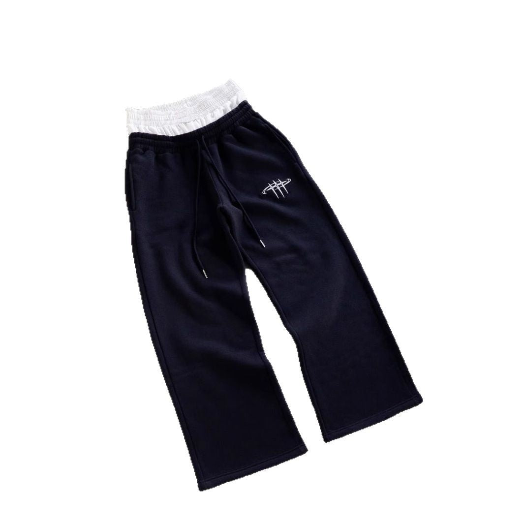 Retro Street Abyssal Gear Loose Casual Double Waist Pants Unisex