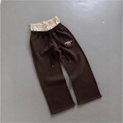 Retro Street Abyssal Gear  Loose Casual Double Waist Pants Unisex