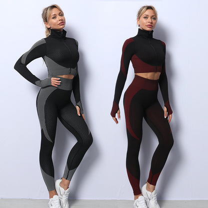 3-Piece Seamless Yoga Set – Crop Top, Bra & Leggings | Abyssal Gear