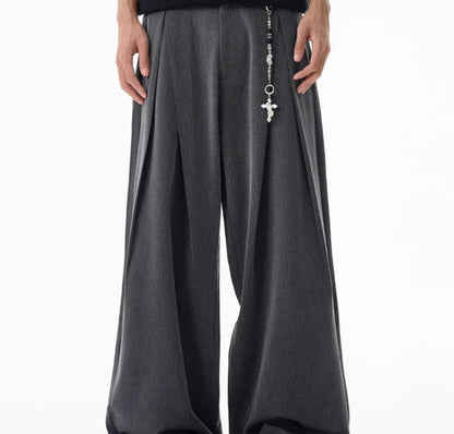 Design Sense Double Pleated Profile Suit Pants Men Gym Abyssal Gear