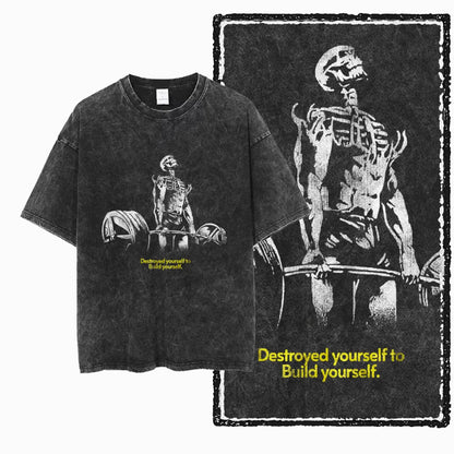 Abyssal Gear Men's Lifting Skeleton Comfortable Gym T-shirt