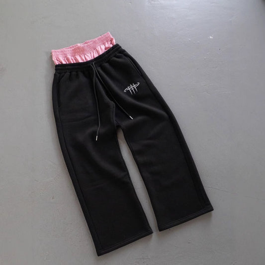 Retro Street Abyssal Gear  Loose Casual Double Waist Pants Unisex