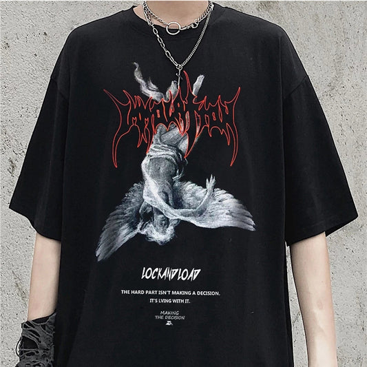 Abyssal Gear Art Fallen Angels Oversized Men's T-Shirt