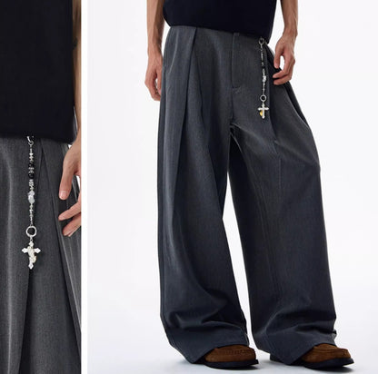 Design Sense Double Pleated Profile Suit Pants Men Gym Abyssal Gear