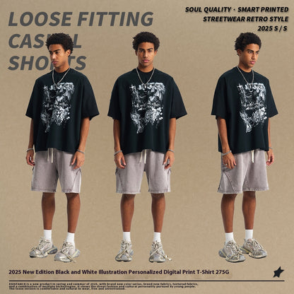 Abyssal Gear Black & White Wither Casual Men's T-shirt