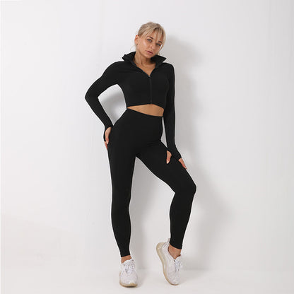 3-Piece Seamless Yoga Set – Crop Top, Bra & Leggings | Abyssal Gear
