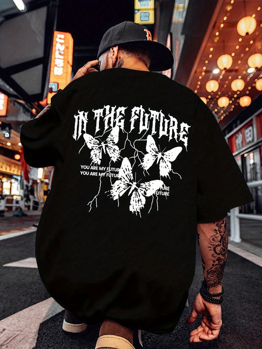 Butterfly Print, Men's Graphic Design Round Neck Activity T-shirt Abyssal Gear