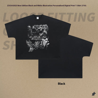 Abyssal Gear Black & White Wither Casual Men's T-shirt